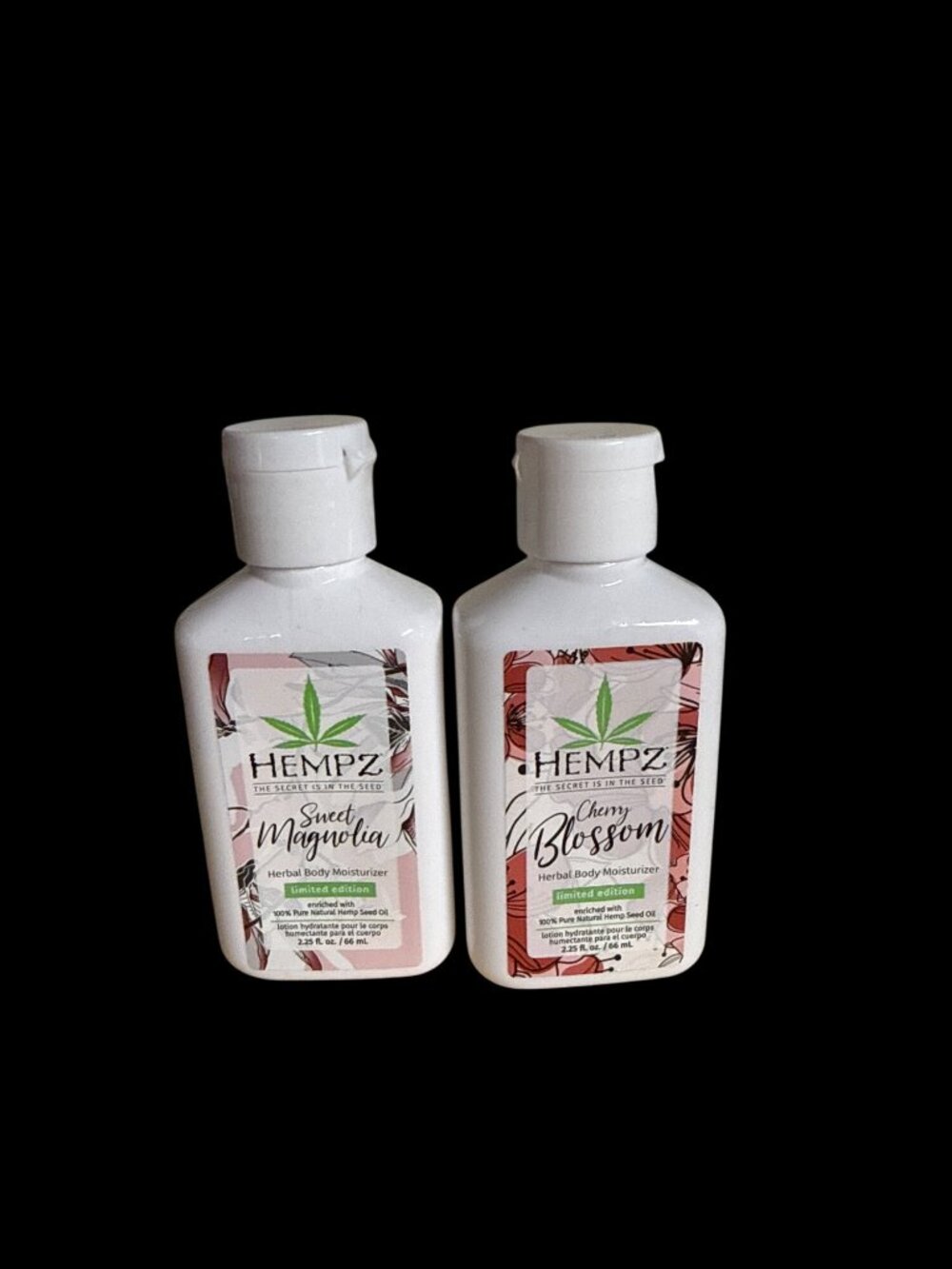 Hempz Sweet Magnolia & Cherry Blossom Lotion Duo 2.25oz Minis New Lot